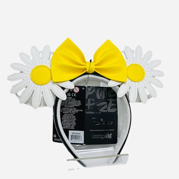 Loungefly Disney Minnie Mouse Daisies Mini Backpack, Ears, and Necklace Set - Picture 5 of 14